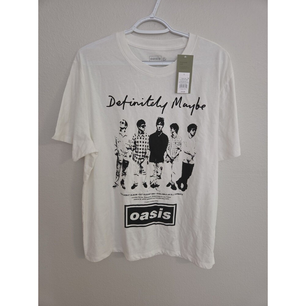 Oasis Definitely Maybe Promo Graphic Tshirt White Size L NWT